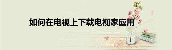 如何在电视上下载电视家应用