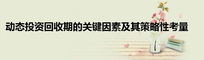 动态投资回收期的关键因素及其策略性考量