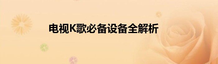 电视K歌必备设备全解析