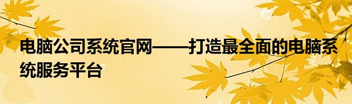 电脑公司系统官网——打造最全面的电脑系统服务平台