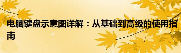 电脑键盘示意图详解：从基础到高级的使用指南