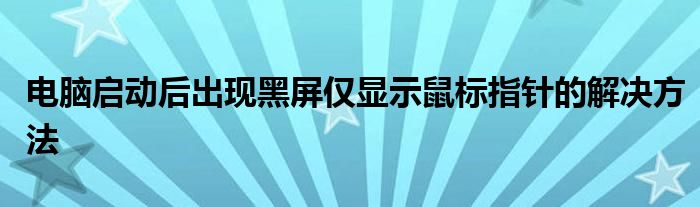 电脑启动后出现黑屏仅显示鼠标指针的解决方法