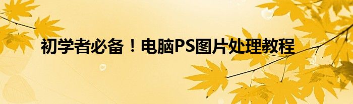 初学者必备！电脑PS图片处理教程