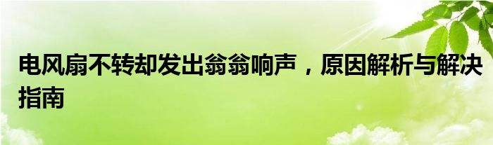 电风扇不转却发出翁翁响声，原因解析与解决指南
