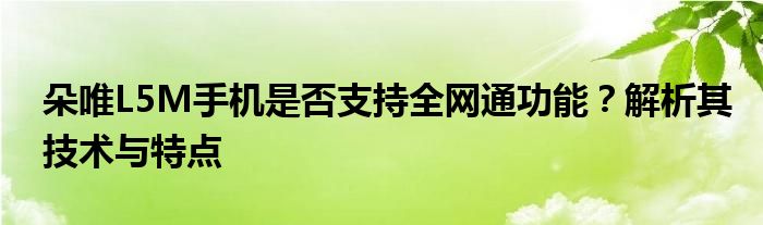 朵唯L5M手机是否支持全网通功能？解析其技术与特点