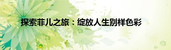 探索菲儿之旅：绽放人生别样色彩