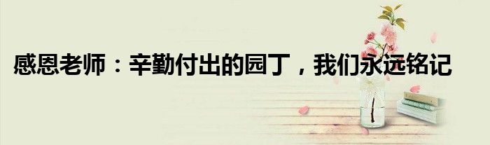 感恩老师：辛勤付出的园丁，我们永远铭记