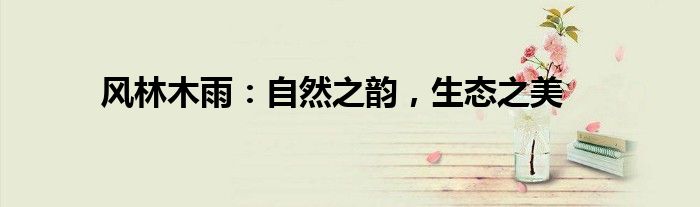 风林木雨：自然之韵，生态之美