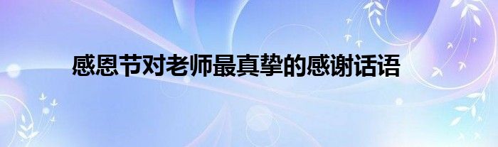 感恩节对老师最真挚的感谢话语