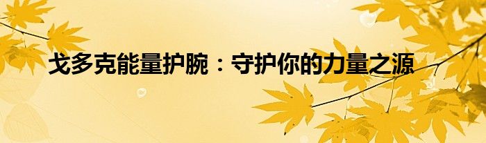 戈多克能量护腕：守护你的力量之源