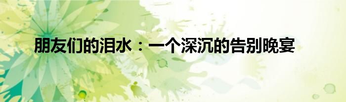 朋友们的泪水：一个深沉的告别晚宴