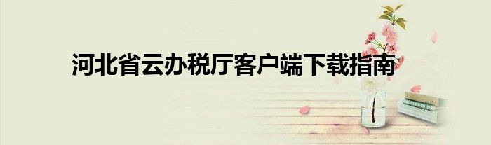 河北省云办税厅客户端下载指南