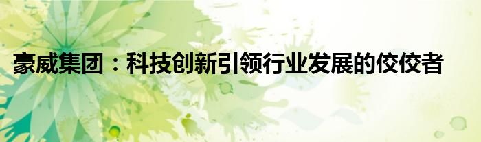 豪威集团：科技创新引领行业发展的佼佼者