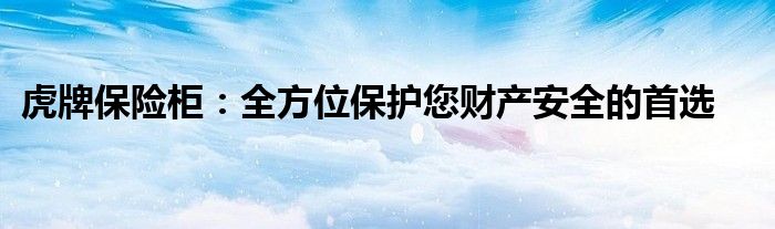 虎牌保险柜：全方位保护您财产安全的首选