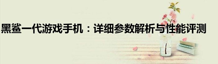 黑鲨一代游戏手机：详细参数解析与性能评测