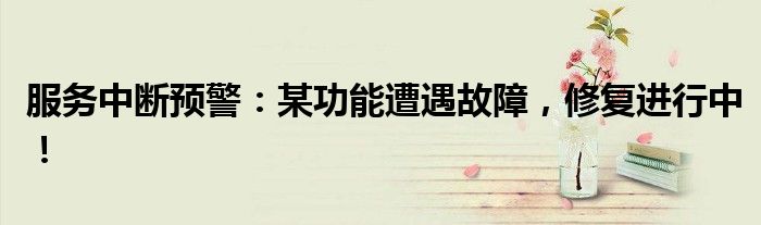 服务中断预警：某功能遭遇故障，修复进行中！
