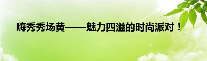 嗨秀秀场黄——魅力四溢的时尚派对！