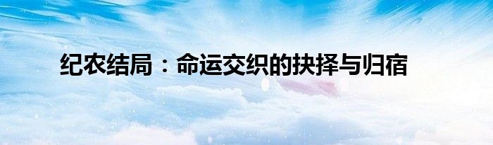 纪农结局：命运交织的抉择与归宿
