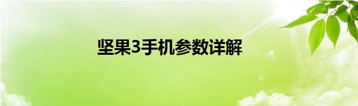 坚果3手机参数详解