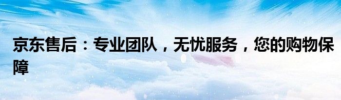 京东售后：专业团队，无忧服务，您的购物保障