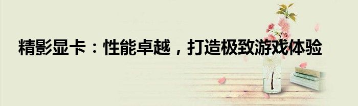 精影显卡：性能卓越，打造极致游戏体验