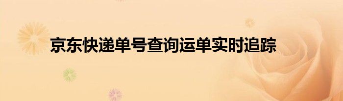 京东快递单号查询运单实时追踪