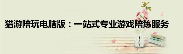 猎游陪玩电脑版：一站式专业游戏陪练服务