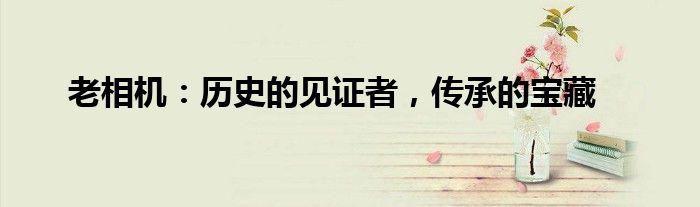 老相机：历史的见证者，传承的宝藏