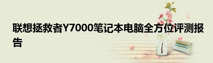 联想拯救者Y7000笔记本电脑全方位评测报告