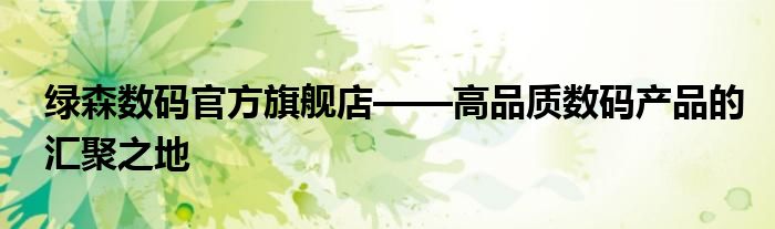 绿森数码官方旗舰店——高品质数码产品的汇聚之地