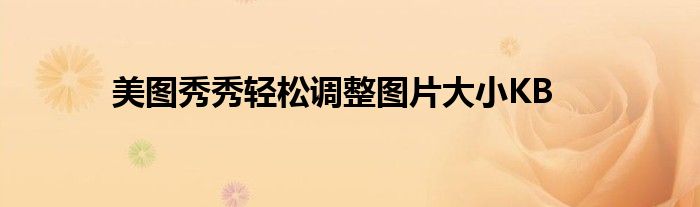 美图秀秀轻松调整图片大小KB