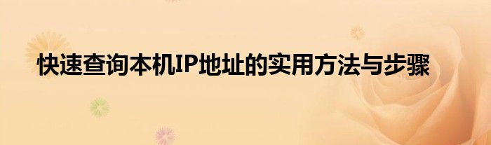 快速查询本机IP地址的实用方法与步骤