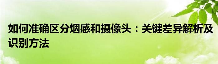 如何准确区分烟感和摄像头：关键差异解析及识别方法