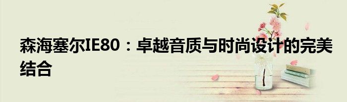 森海塞尔IE80：卓越音质与时尚设计的完美结合