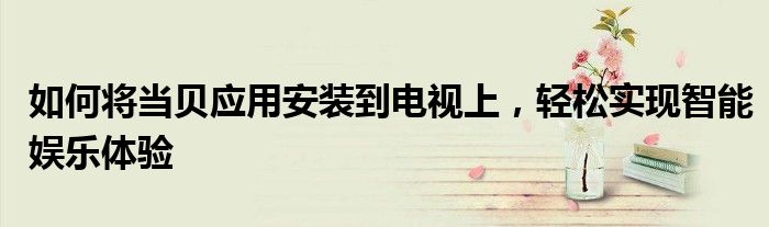如何将当贝应用安装到电视上，轻松实现智能娱乐体验