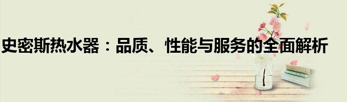 史密斯热水器：品质、性能与服务的全面解析
