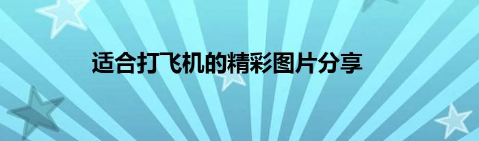 适合打飞机的精彩图片分享
