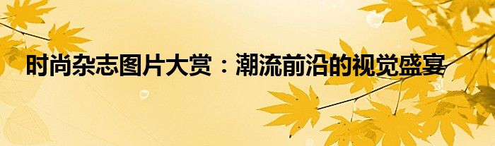 时尚杂志图片大赏：潮流前沿的视觉盛宴