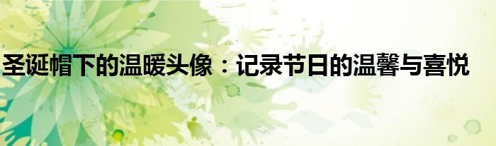 圣诞帽下的温暖头像：记录节日的温馨与喜悦