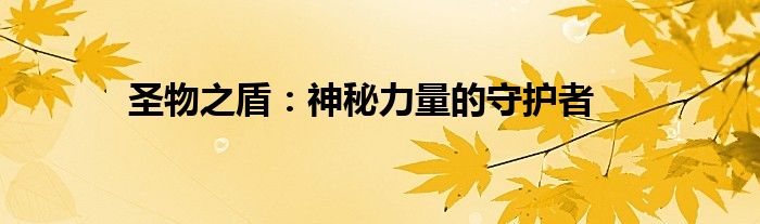 圣物之盾：神秘力量的守护者