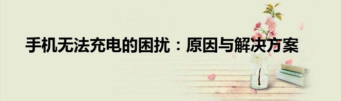 手机无法充电的困扰：原因与解决方案