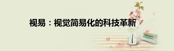 视易：视觉简易化的科技革新