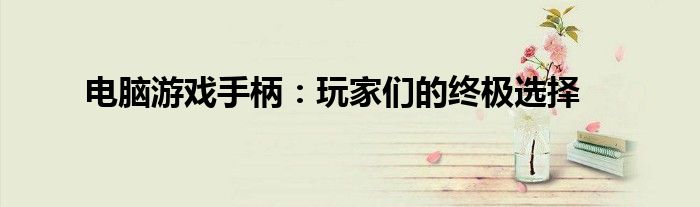 电脑游戏手柄：玩家们的终极选择