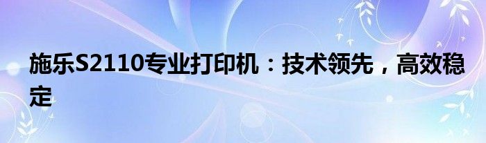 施乐S2110专业打印机：技术领先，高效稳定