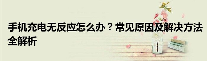 手机充电无反应怎么办？常见原因及解决方法全解析