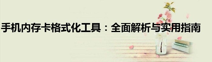 手机内存卡格式化工具：全面解析与实用指南