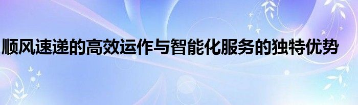 顺风速递的高效运作与智能化服务的独特优势
