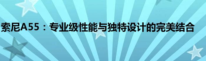 索尼A55：专业级性能与独特设计的完美结合
