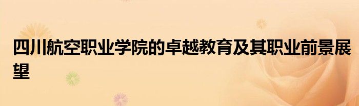 四川航空职业学院的卓越教育及其职业前景展望