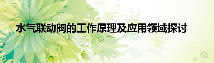 水气联动阀的工作原理及应用领域探讨